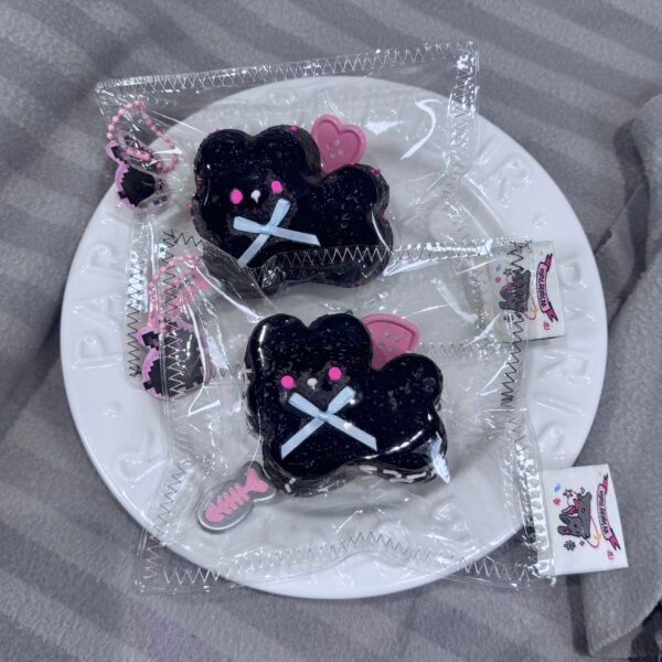 Neon Noir Bunny Taba Squishy - Electric Pink & Black