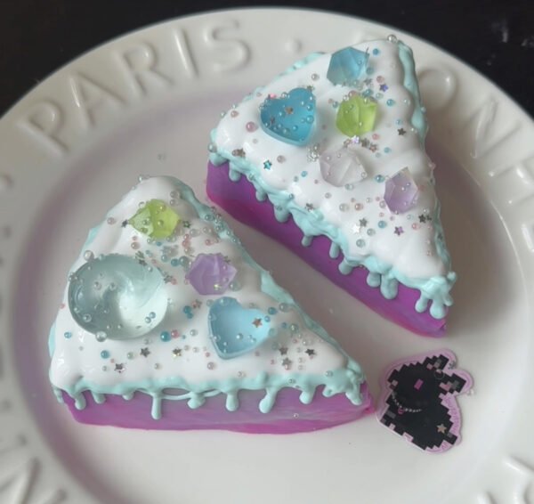 Dreamy Gemstone Cake Squishy - Mint Drizzle & Magenta Swirl