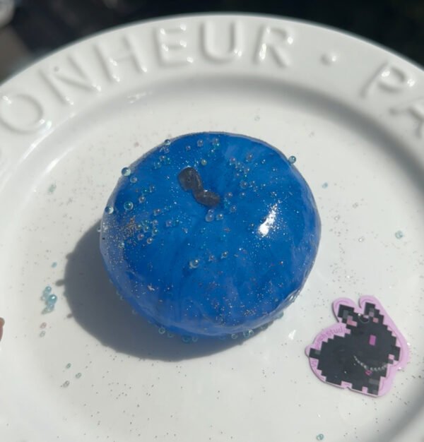 Crystal Blue Apple Squishy - A One-of-a-Kind Art Piece